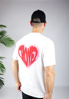Cotton District CROYEZ PUFFED HEART T-SHIRT  WHITE/RED