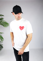 Cotton District CROYEZ PUFFED HEART T-SHIRT  WHITE/RED