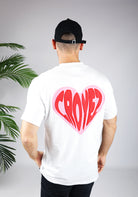 Cotton District CROYEZ PUFFED HEART T-SHIRT  WHITE/RED