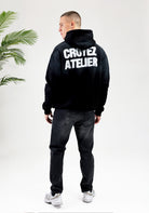 Cotton District CROYEZ SPRAYED ATELIER HOODIE  BLACK