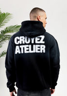 Cotton District CROYEZ SPRAYED ATELIER HOODIE  BLACK