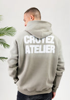 Cotton District CROYEZ SPRAYED ATELIER HOODIE  DUSTY OLIVE