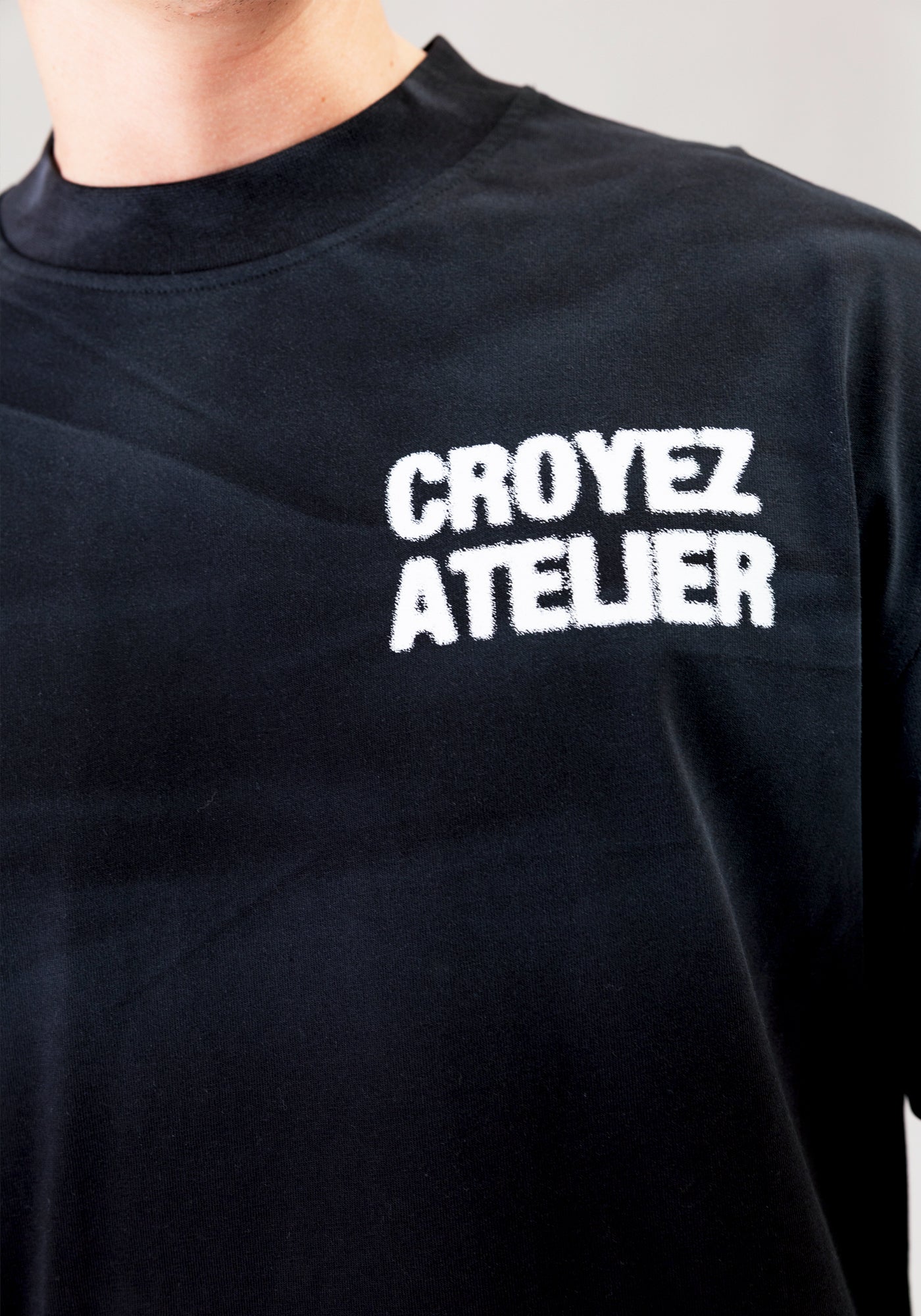 Cotton District CROYEZ SPRAYED ATELIER T-SHIRT T-Shirts BLACK