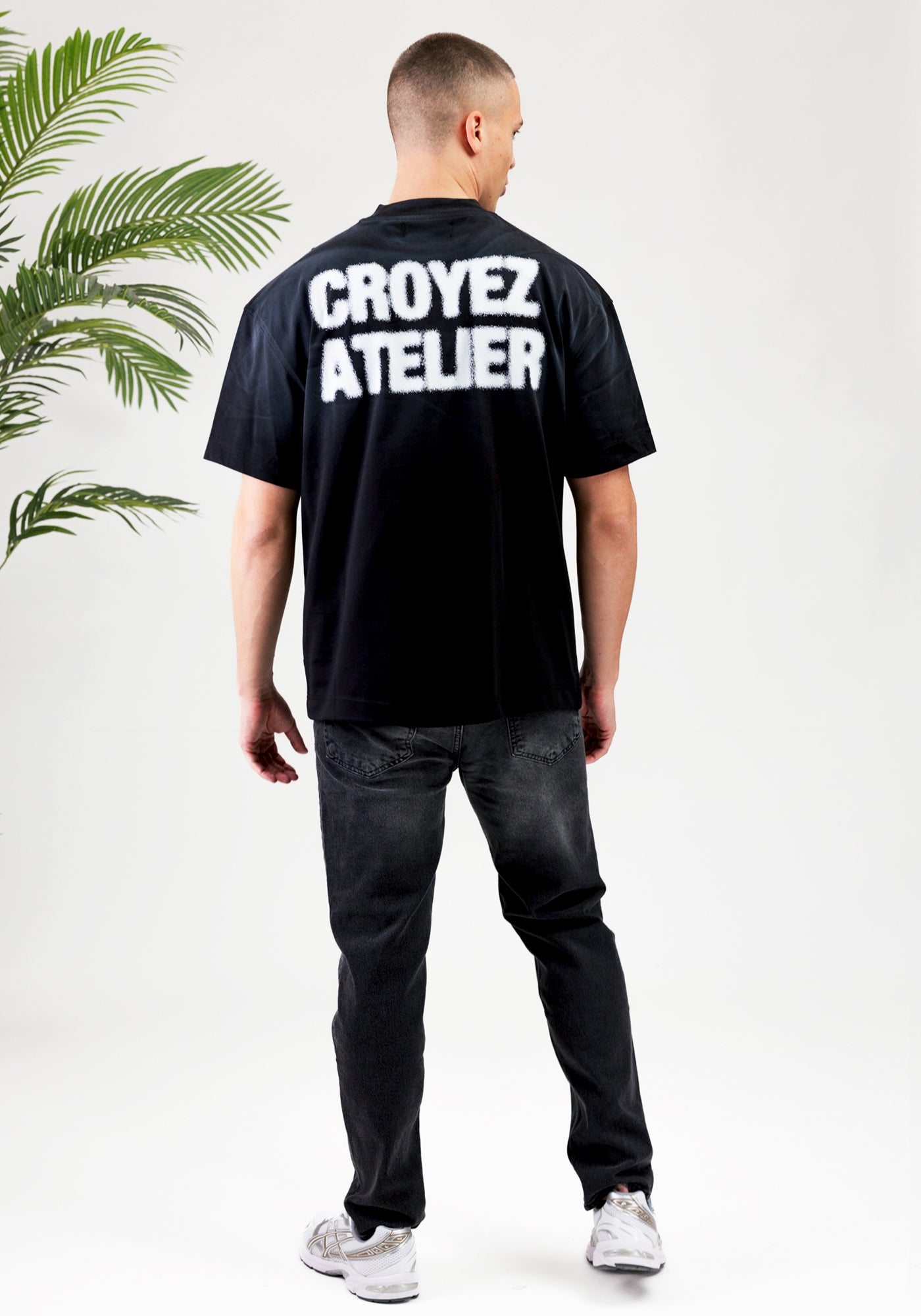 Cotton District CROYEZ SPRAYED ATELIER T-SHIRT T-Shirts BLACK
