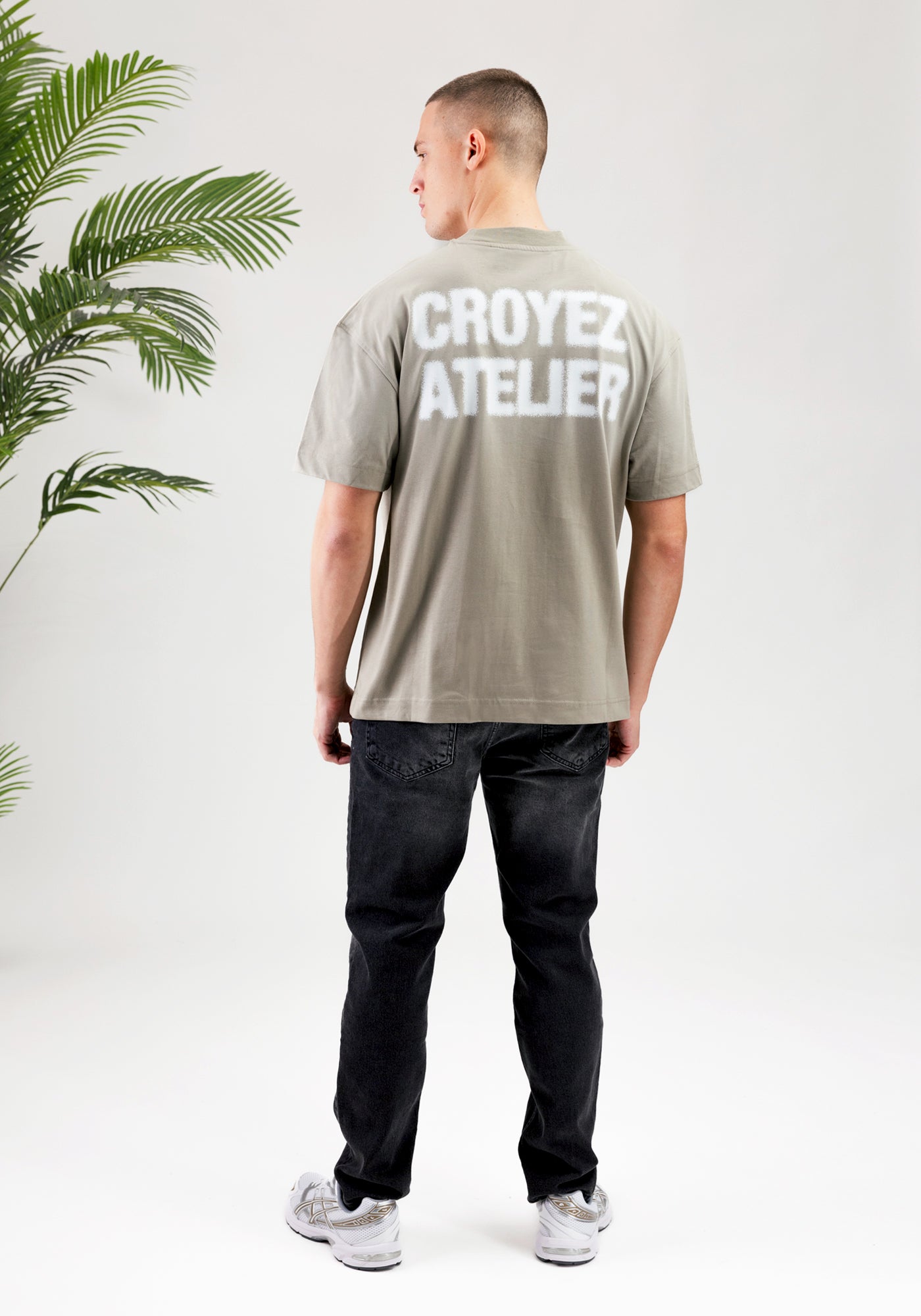 Cotton District CROYEZ SPRAYED ATELIER T-SHIRT T-Shirts DUSTY OLIVE