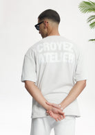 Cotton District CROYEZ SPRAYED ATELIER T-SHIRT T-Shirts LIGHT GREY