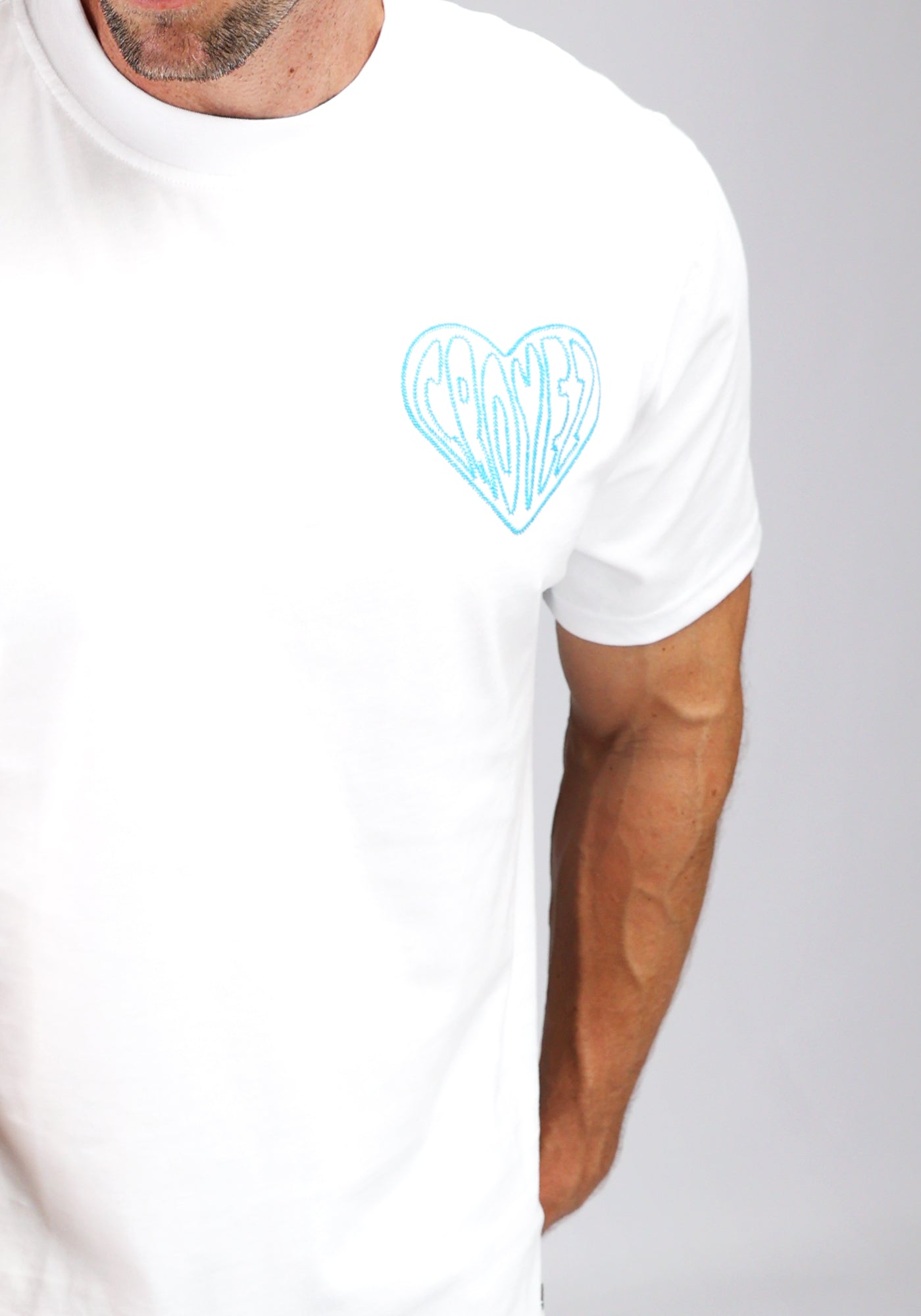 Cotton District CROYEZ STITCHED HEART T-SHIRT  WHITE
