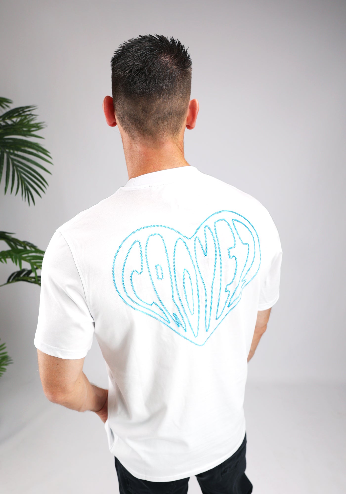 Cotton District CROYEZ STITCHED HEART T-SHIRT  WHITE