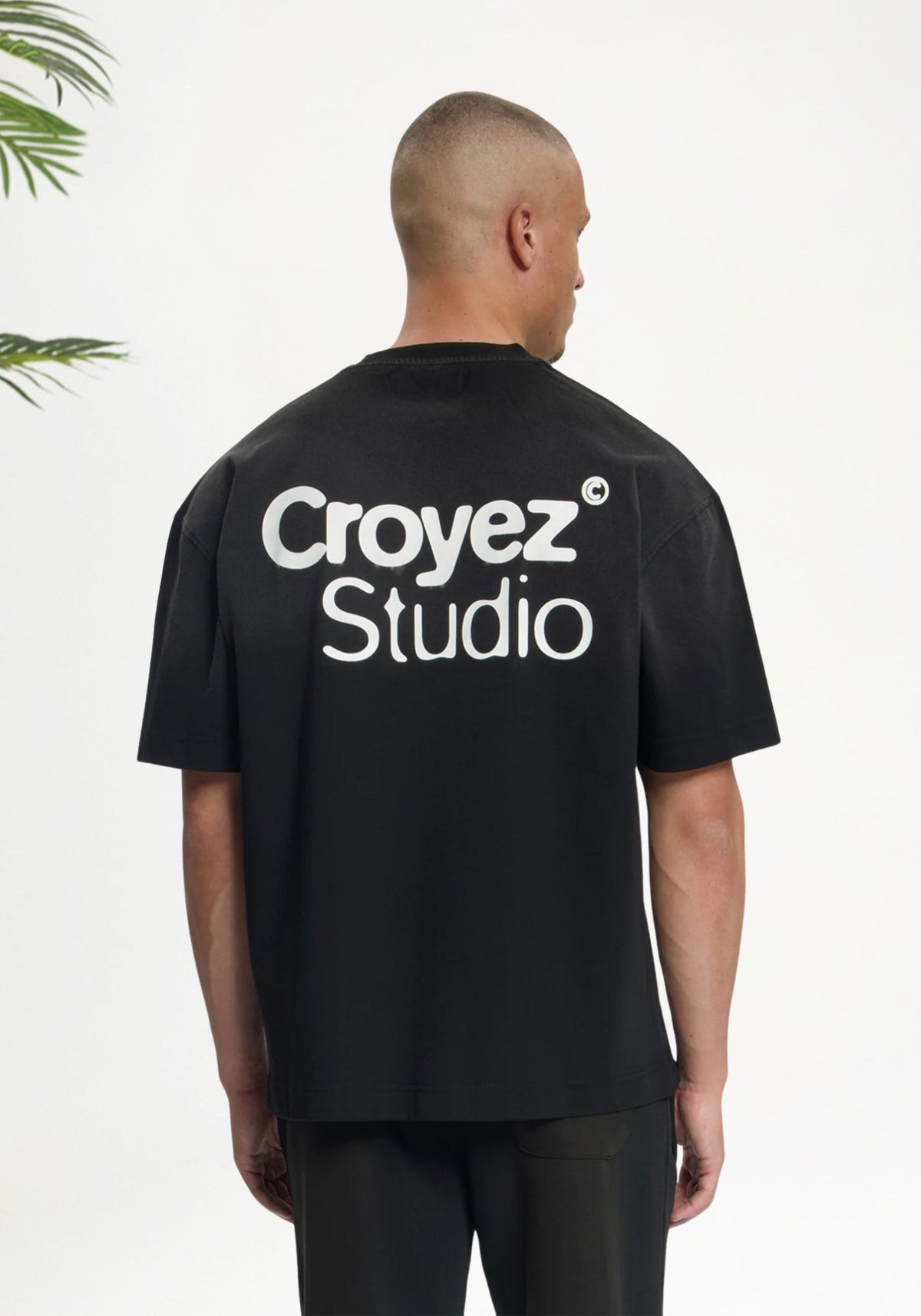 Cotton District CROYEZ STUDIO FADED T-SHIRT T-Shirts BLACK