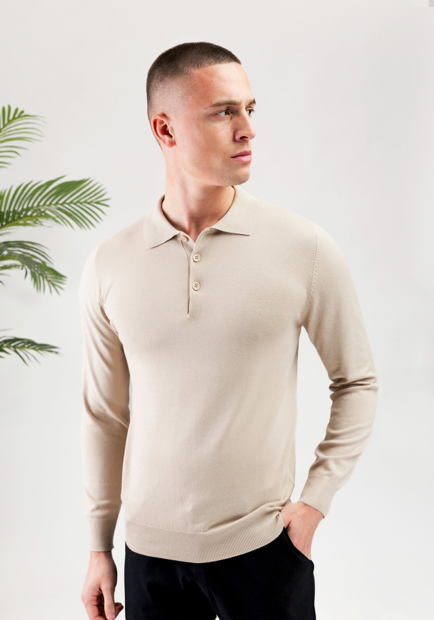 Cotton District CUBAN POLO  BEIGE