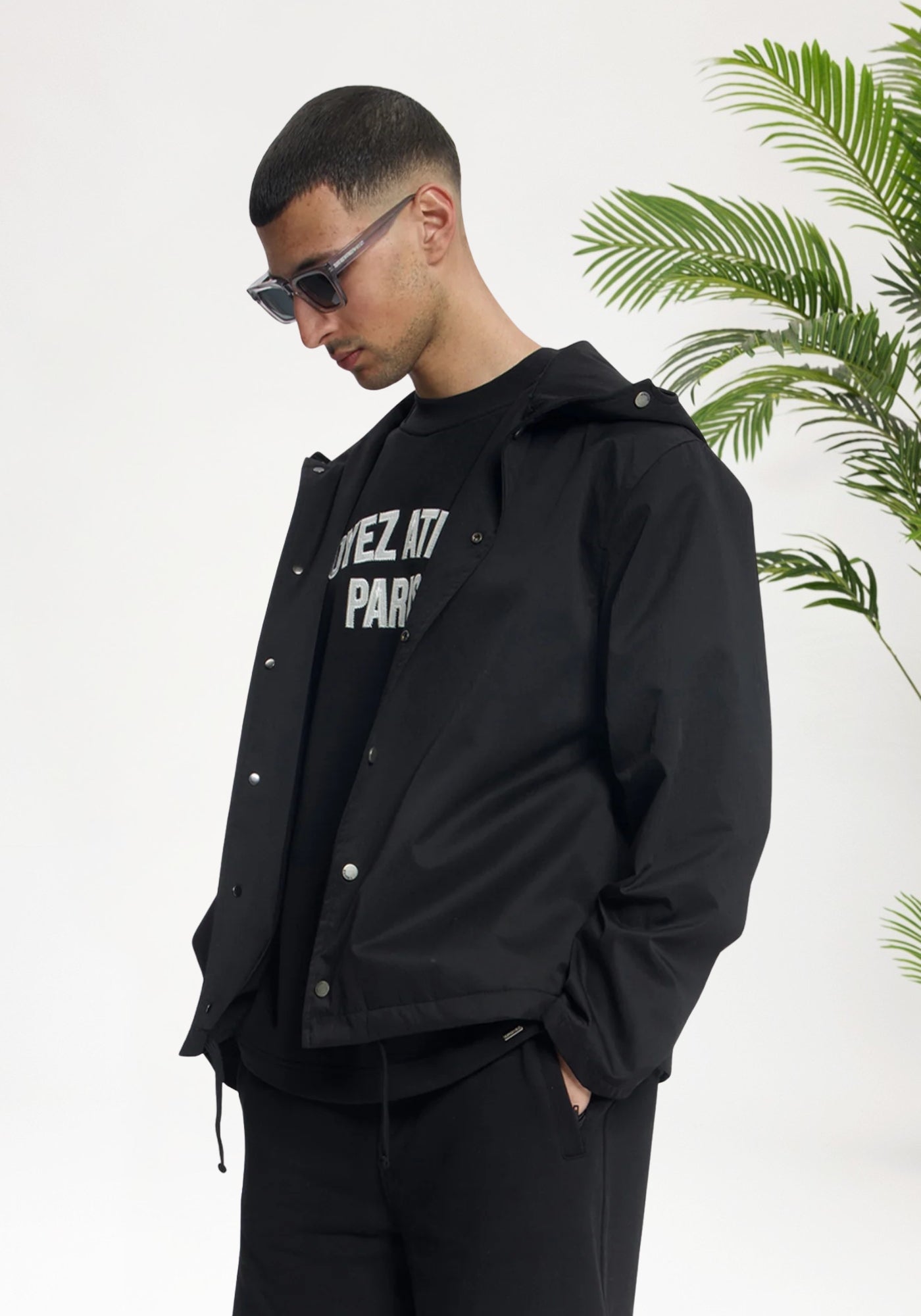 Cotton District Croyez Atelier Windbreaker Jackets & Bodywarmers BLACK
