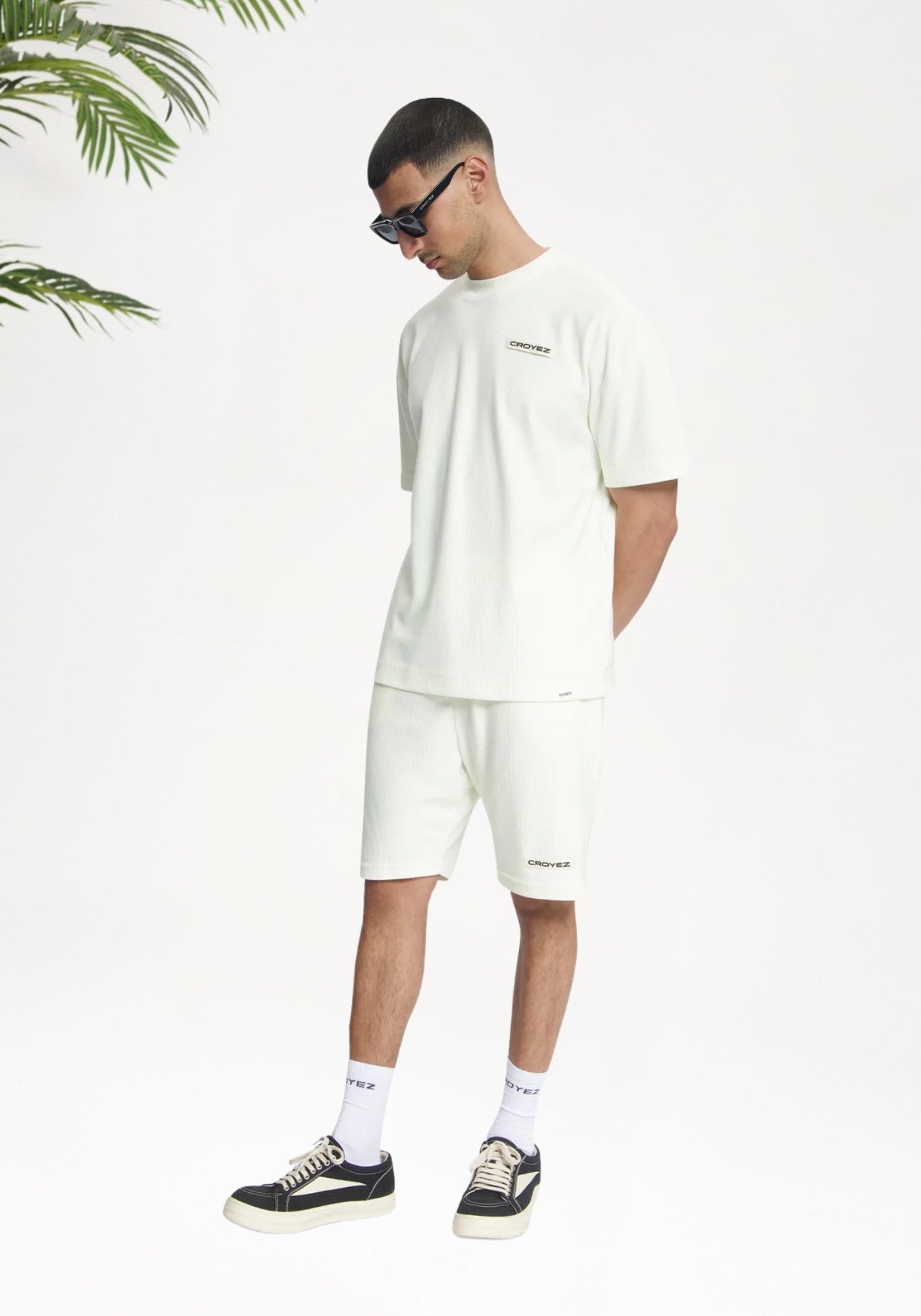 Cotton District Croyez Plisse Shorts Shorts OFF WHITE
