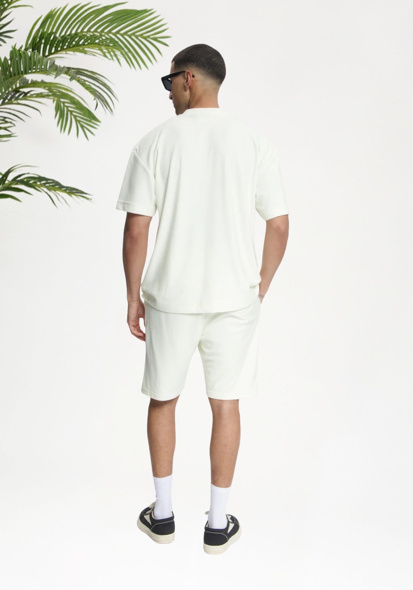Cotton District Croyez Plisse Shorts Shorts OFF WHITE