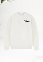 Cotton District Croyez Script Knit Sweater Sweaters OFF WHITE
