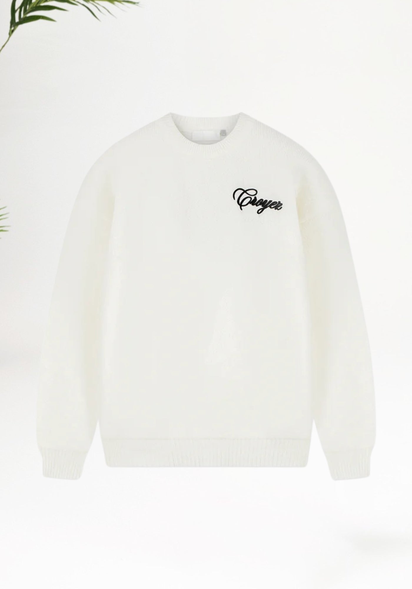 Cotton District Croyez Script Knit Sweater Sweaters OFF WHITE