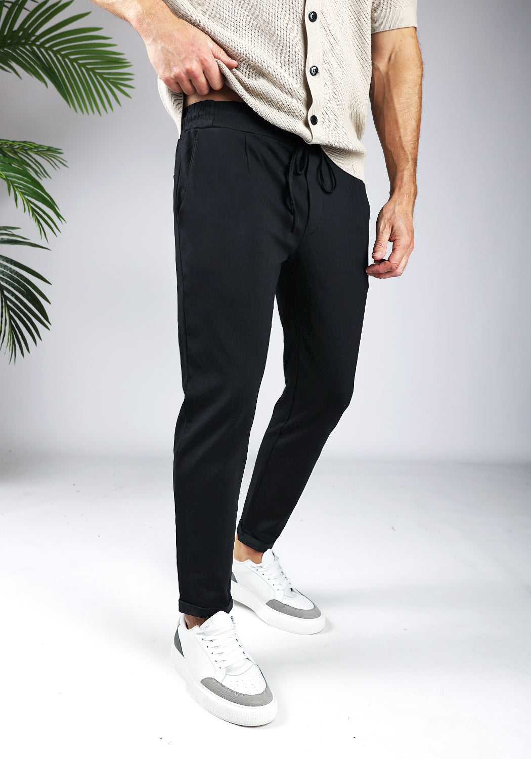 Cotton District EASY CHINO  BLACK