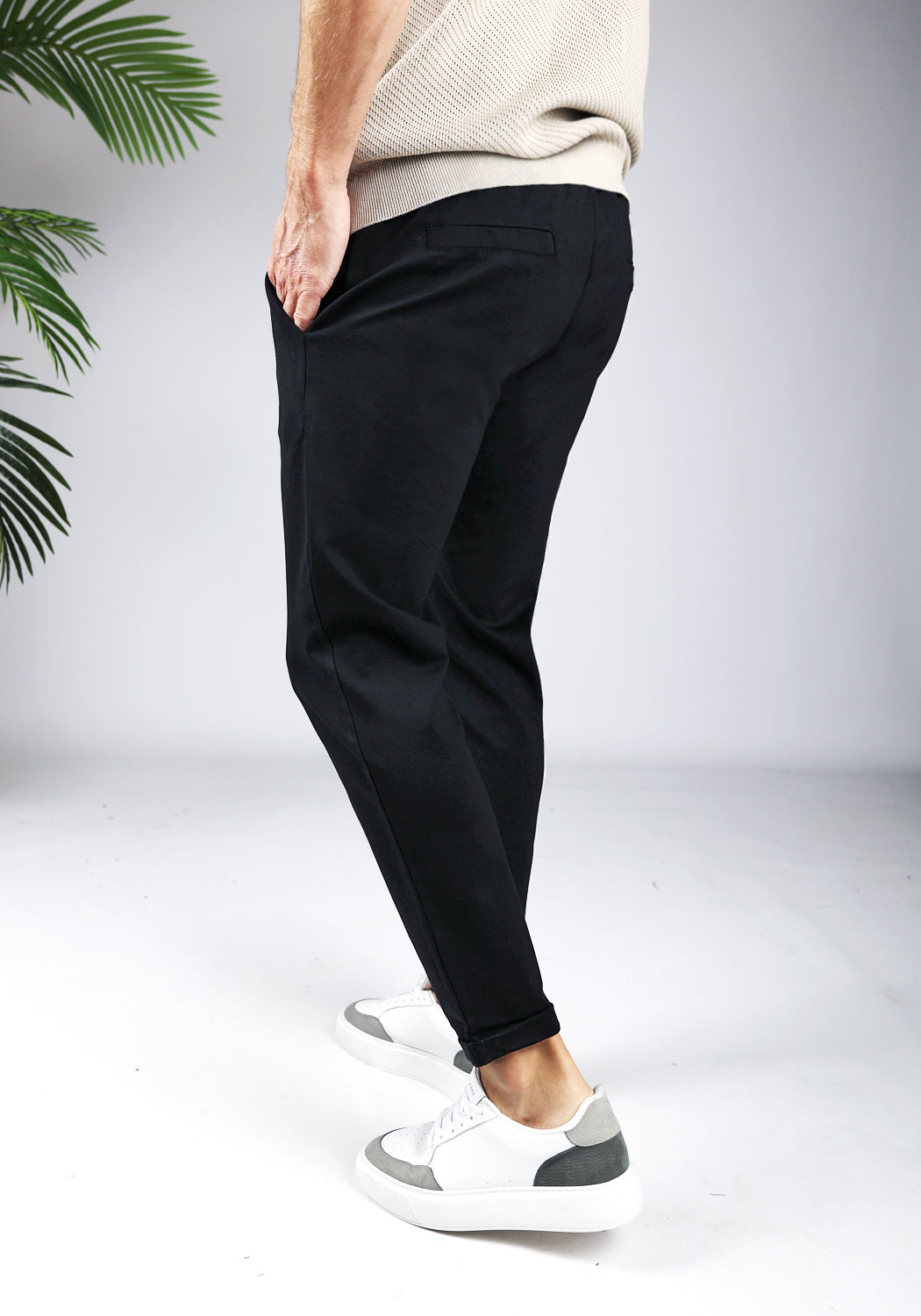 Cotton District EASY CHINO  BLACK