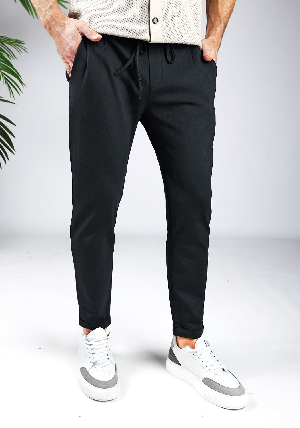 Cotton District EASY CHINO  BLACK