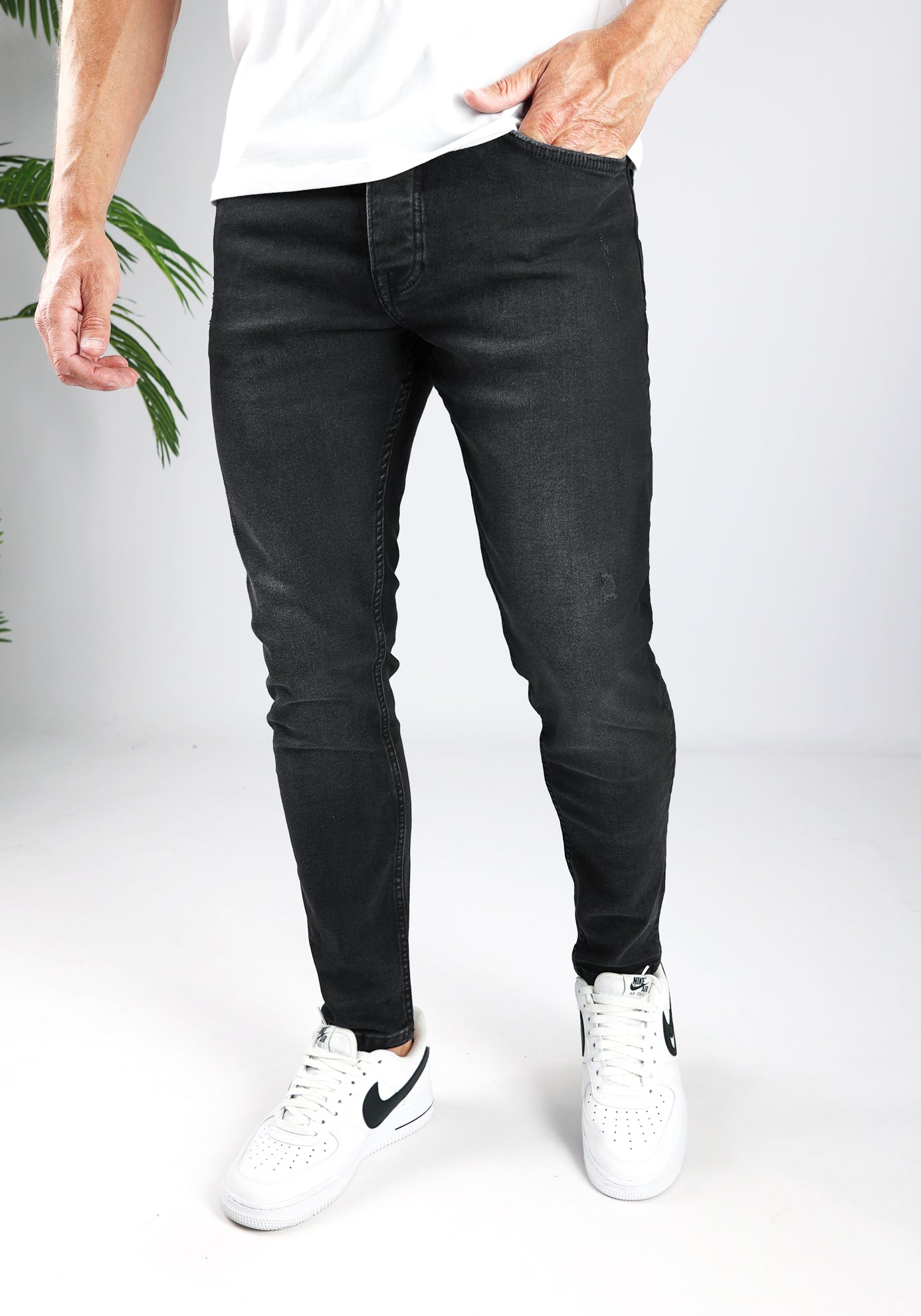 Cotton District EASY FIT JEANS  WASHED BLACK