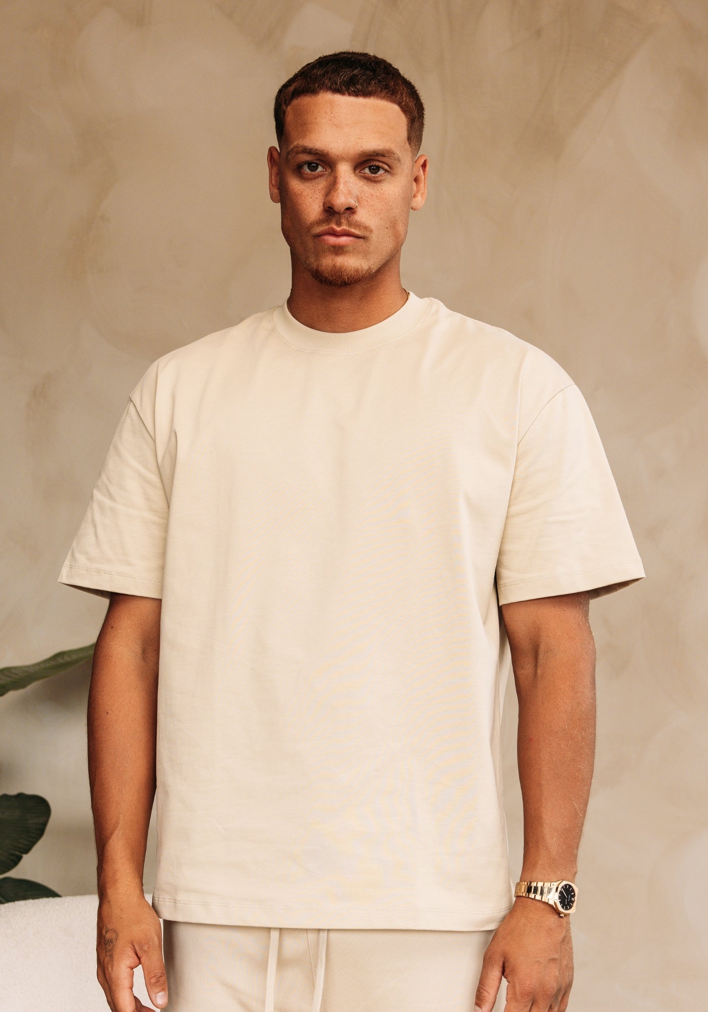 Cotton District ESSENTIAL HEAVY COTTON T-SHIRT T-Shirts BEIGE