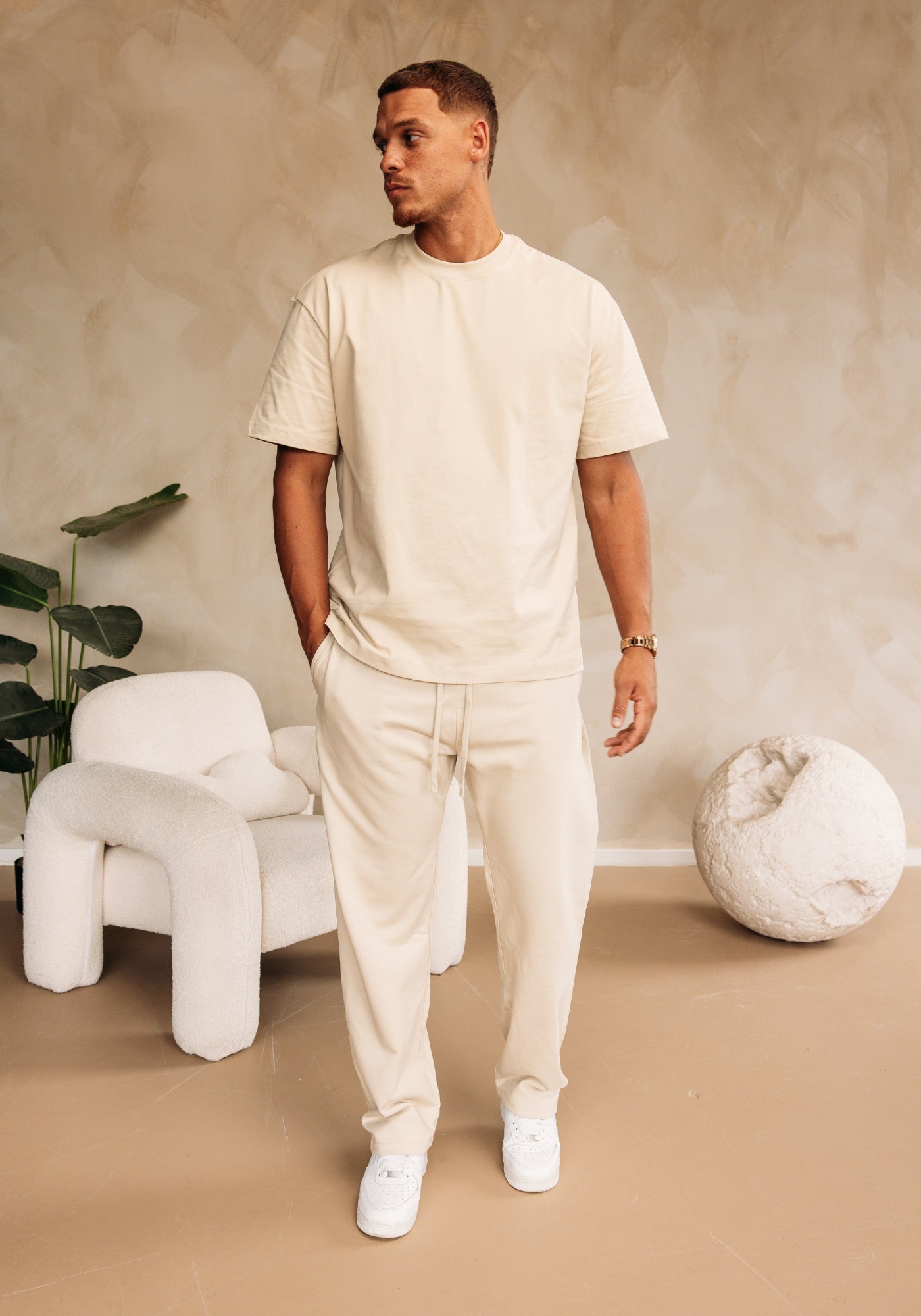 Cotton District ESSENTIAL HEAVY COTTON T-SHIRT T-Shirts BEIGE