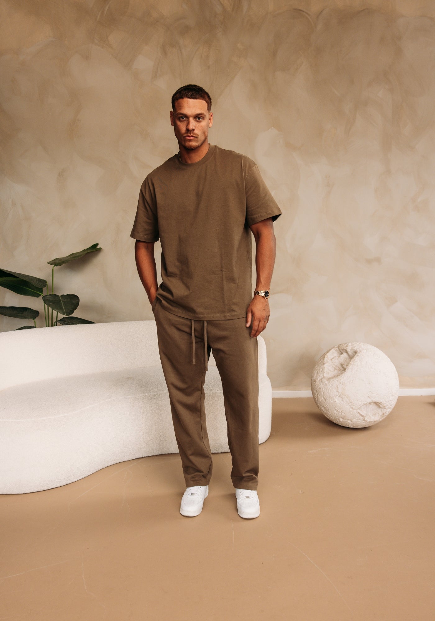Cotton District ESSENTIAL HEAVY COTTON T-SHIRT T-Shirts BROWN