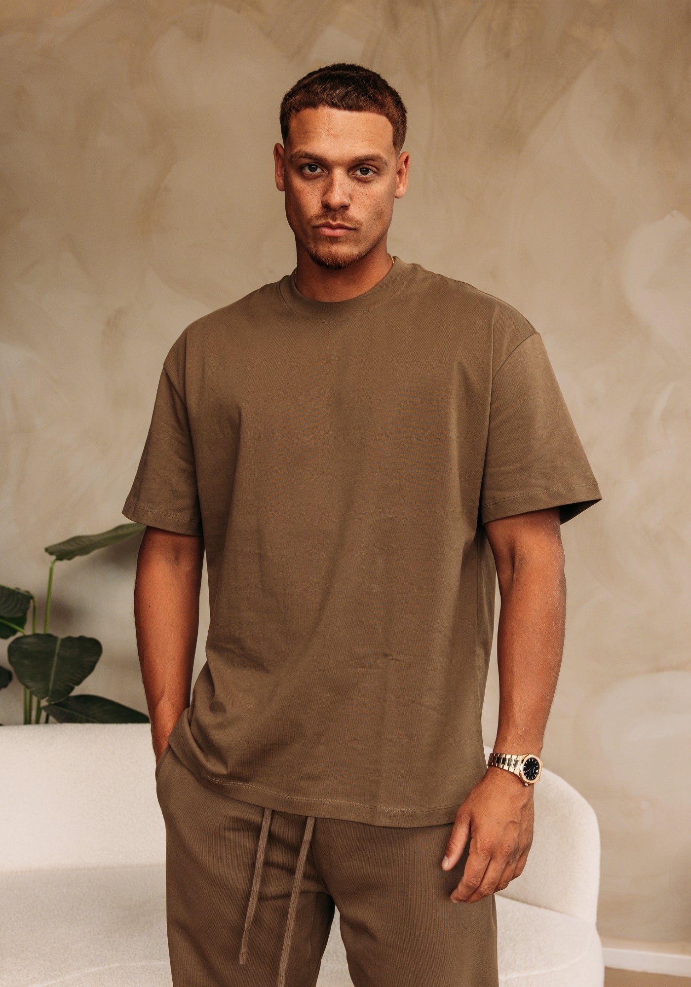Cotton District ESSENTIAL HEAVY COTTON T-SHIRT T-Shirts BROWN