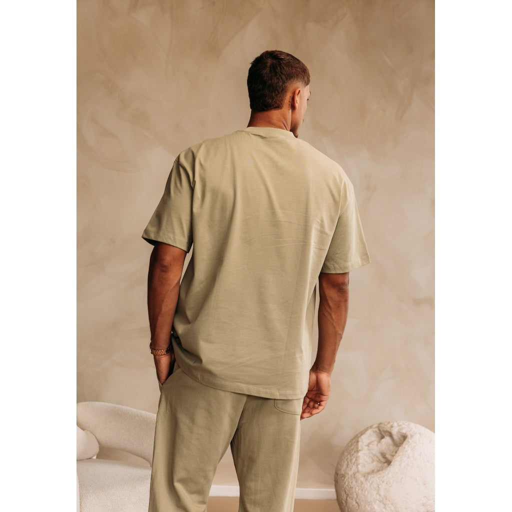 Cotton District ESSENTIAL HEAVY COTTON T-SHIRT T-Shirts KHAKI GREEN
