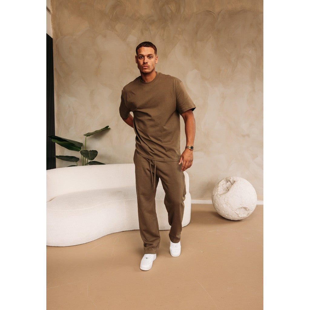 Cotton District ESSENTIAL JOGGERS Sets BROWN