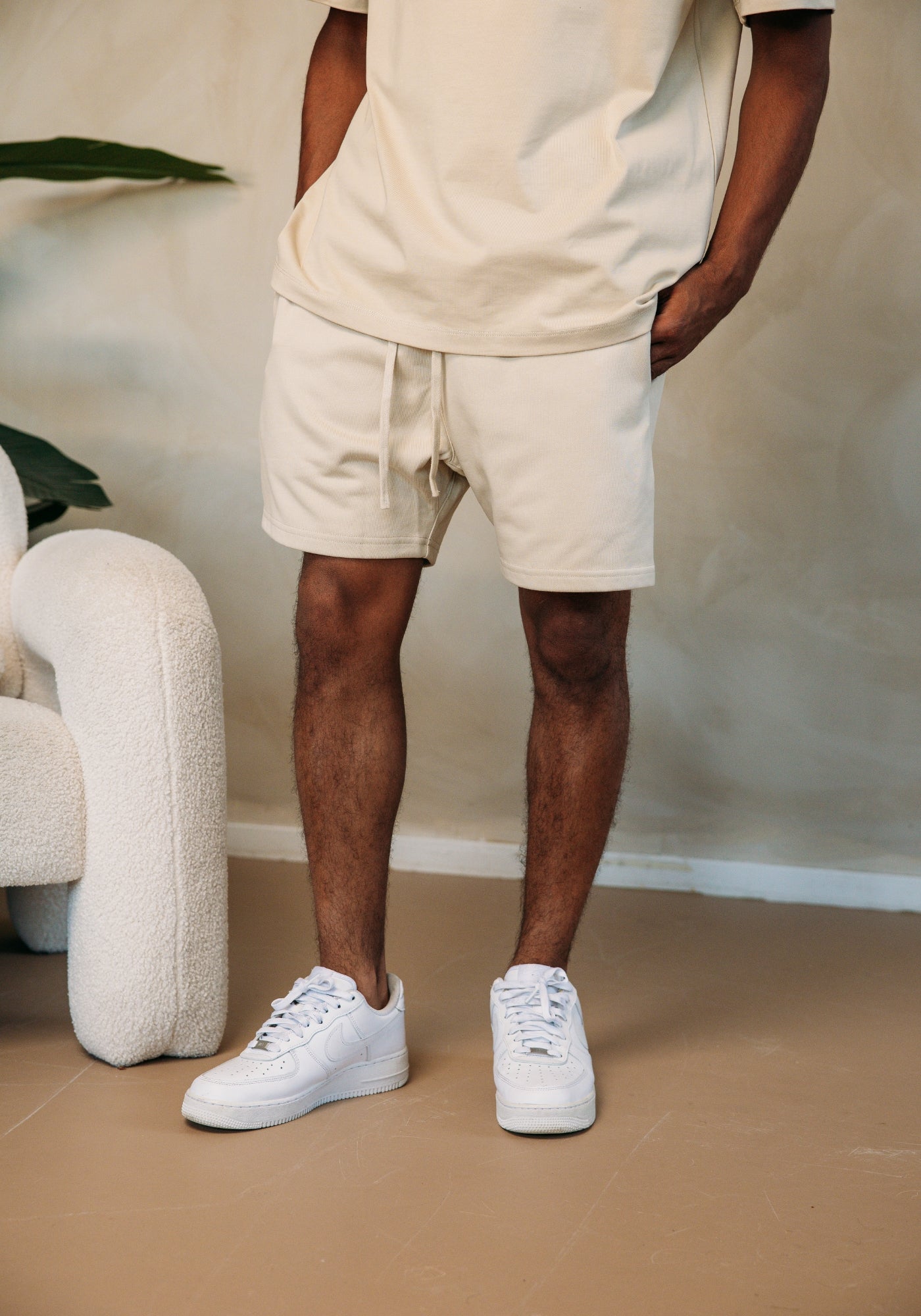 Cotton District ESSENTIAL SHORTS Shorts BEIGE