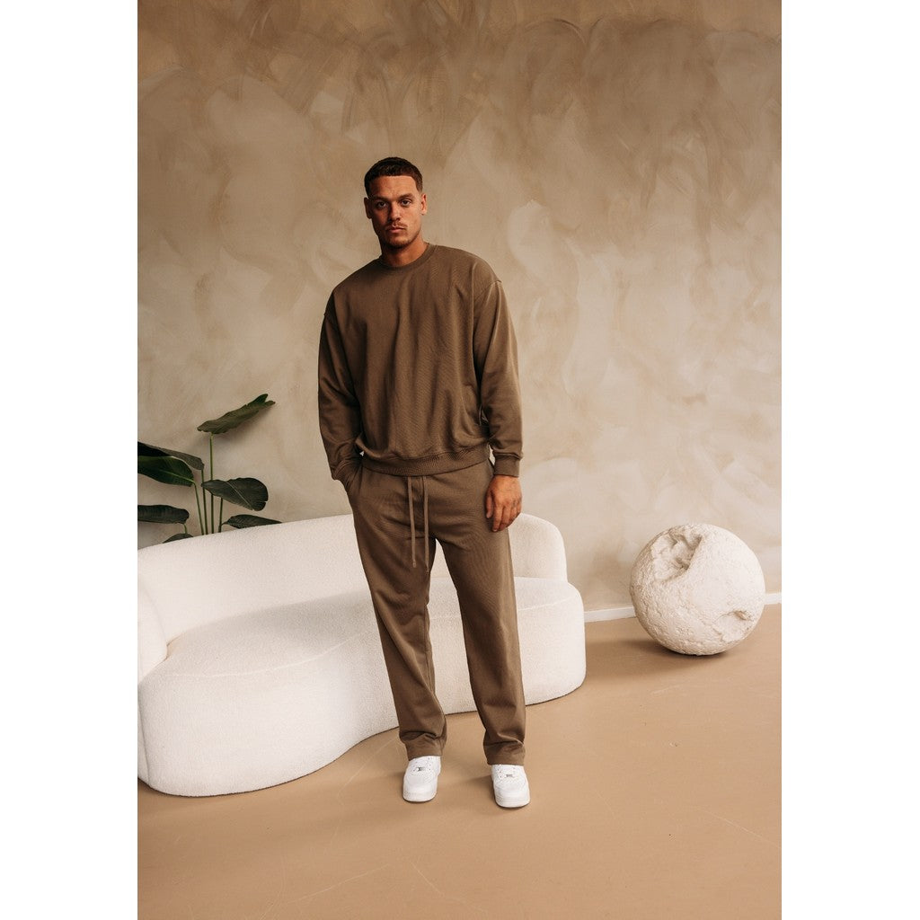 Cotton District ESSENTIAL SWEATER Sets BROWN