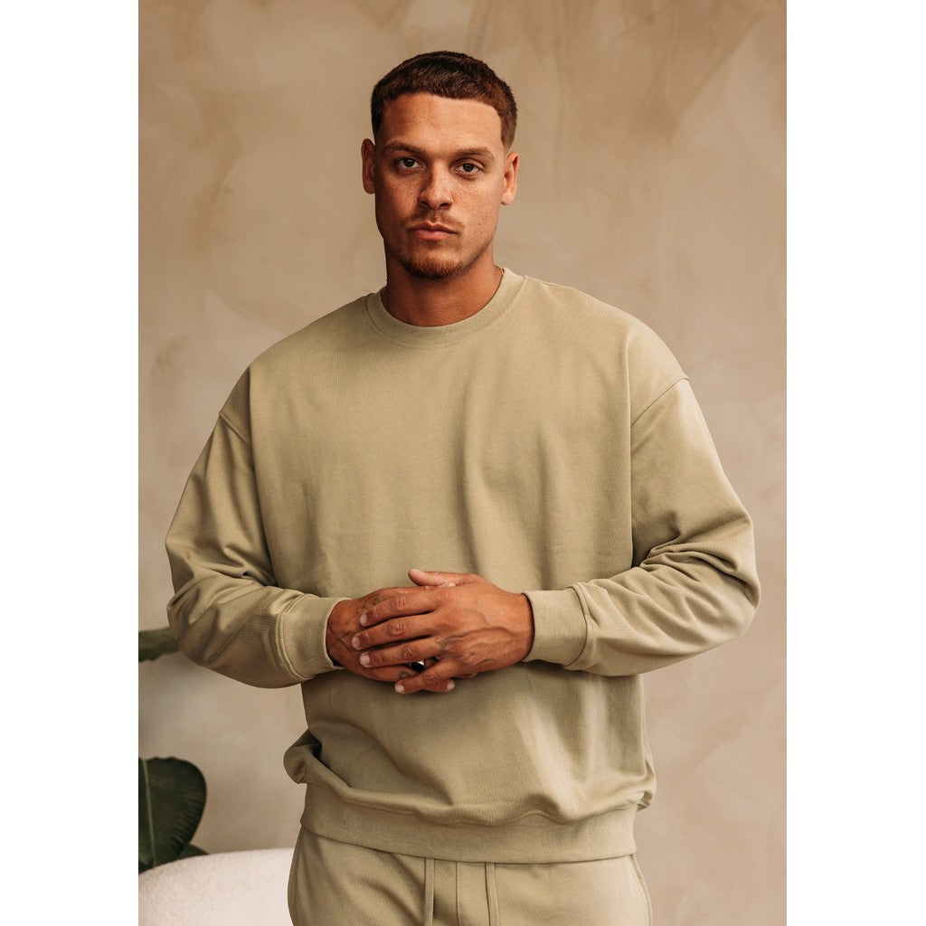 Cotton District ESSENTIAL SWEATER Sets KHAKI GREEN