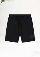 Cotton District Emblem Badge Sweat Shorts Shorts BLACK