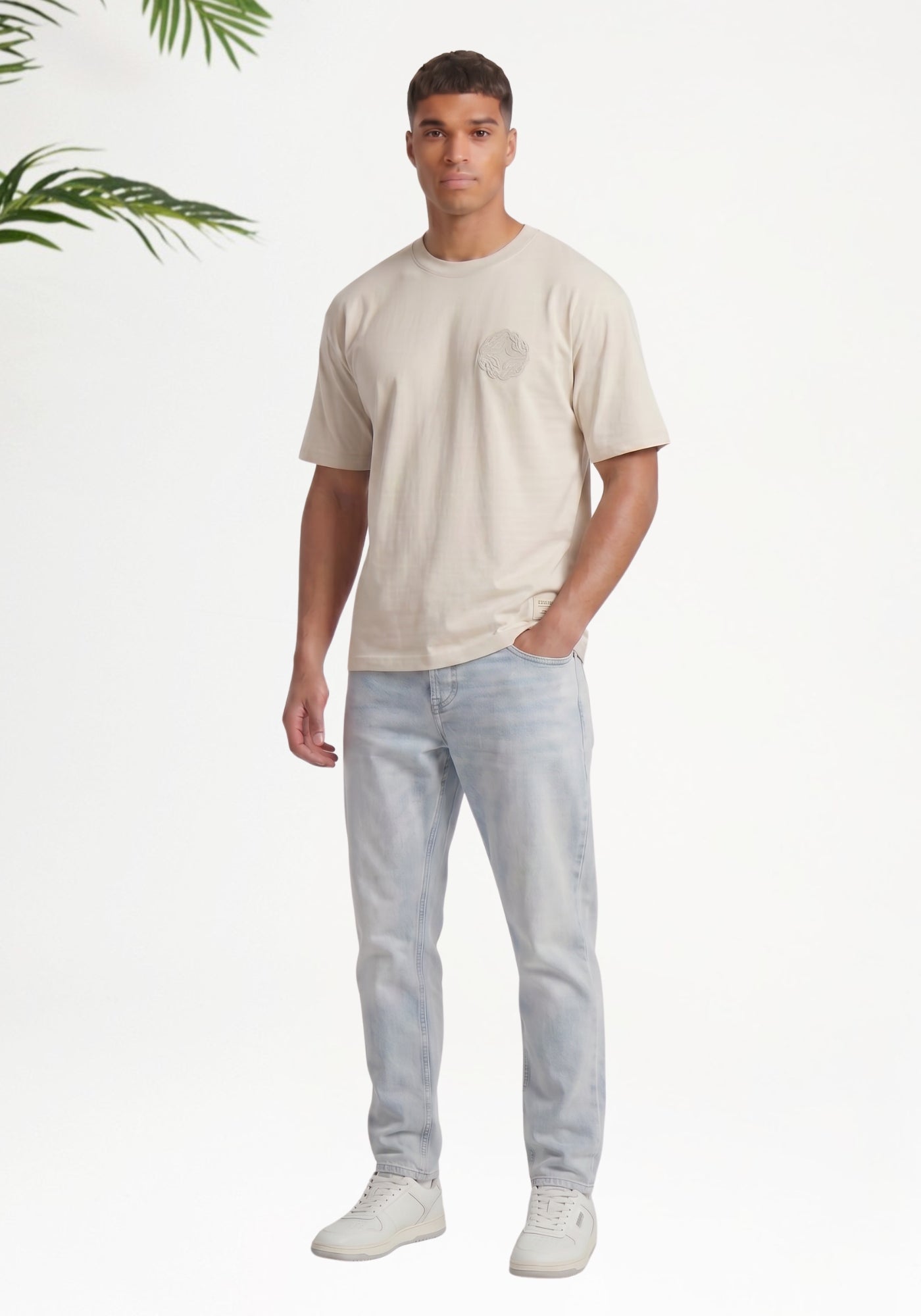 Cotton District Emblem Badge T-shirt T-Shirts SAND