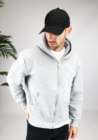 Cotton District FULL ZIP HOODIE  GREY