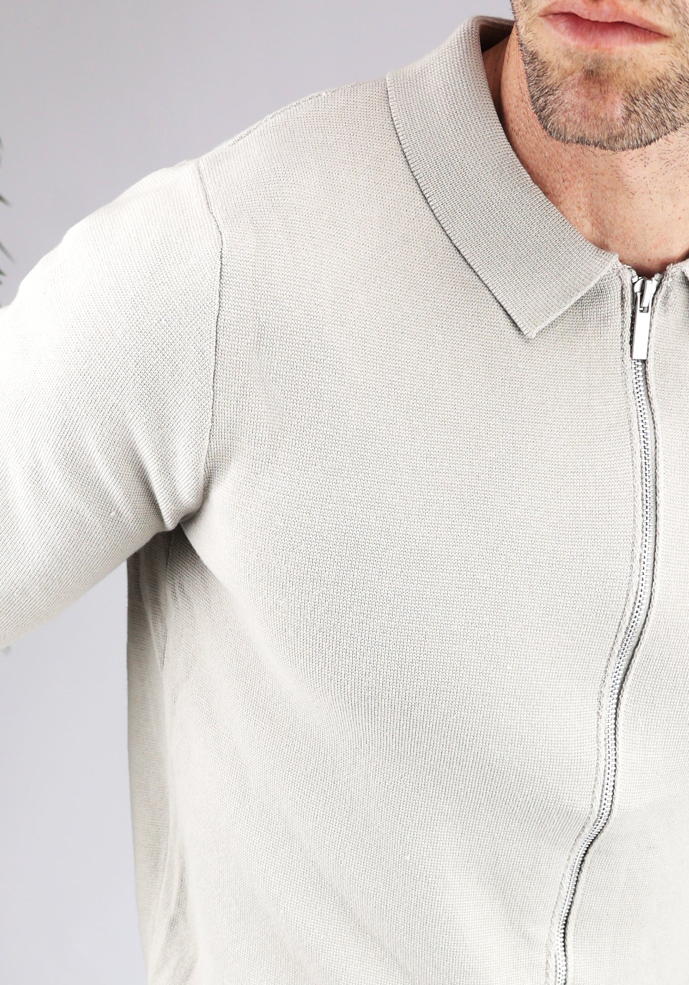 Cotton District FULL ZIP SWEATER  GREY