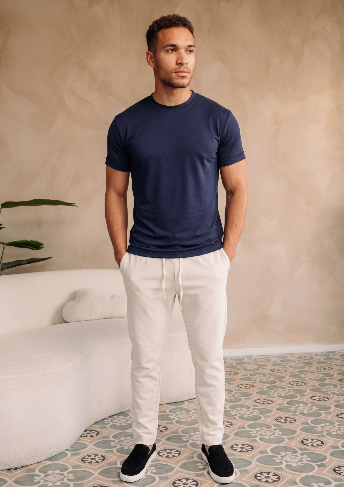 Cotton District GLOSS T-SHIRT T-Shirts NAVY