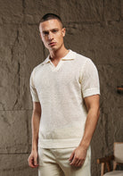 Cotton District HEAVY KNIT POLO T-Shirts OFF WHITE