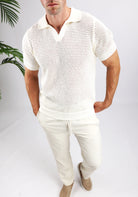 Cotton District HEAVY KNIT POLO T-Shirts OFF WHITE