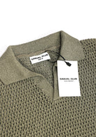 Cotton District HEAVY KNIT POLO T-Shirts OLIVE