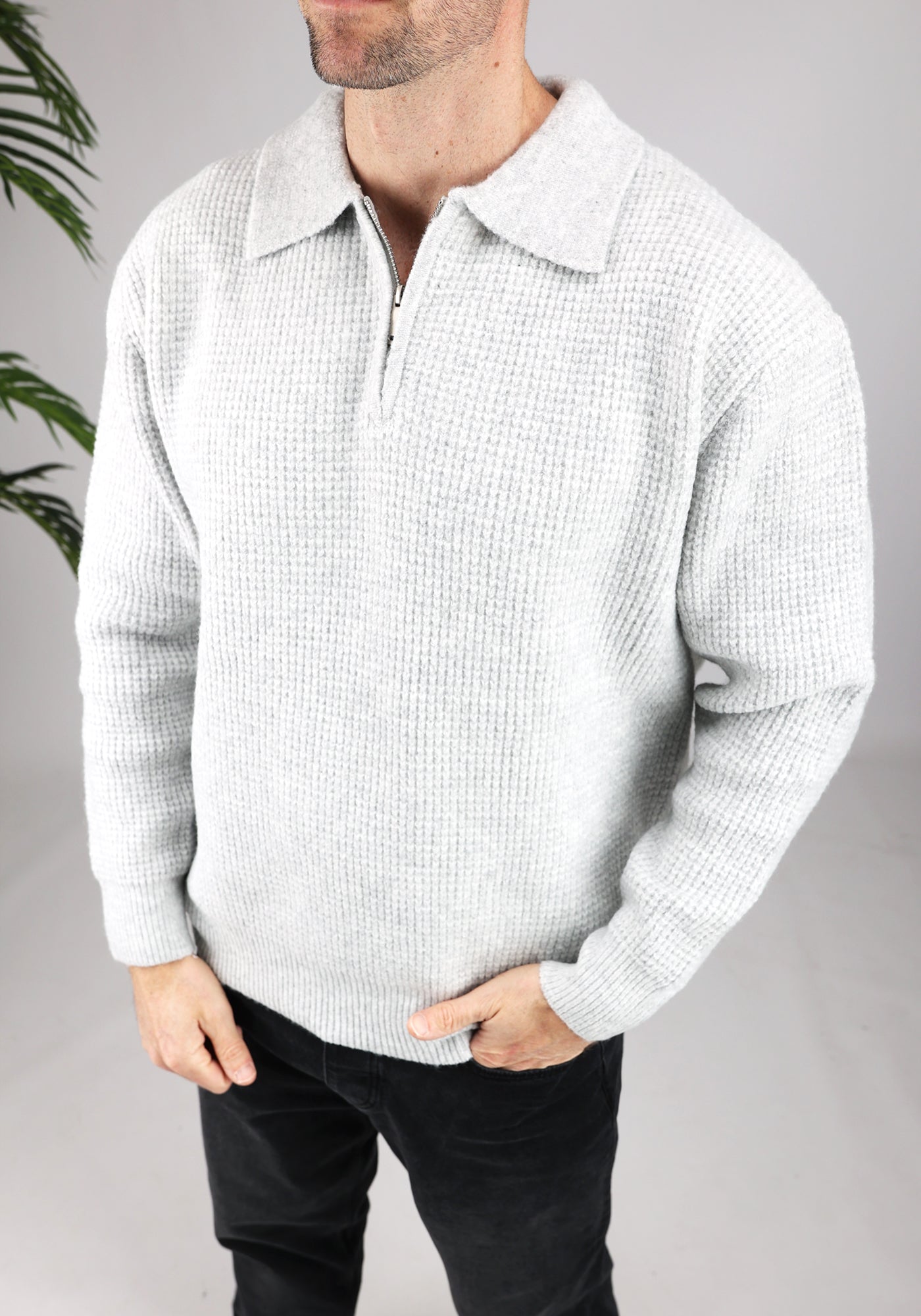 Cotton District HEAVY STRUCTURE ZIPPER  GREY