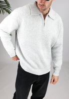 Cotton District HEAVY STRUCTURE ZIPPER  GREY