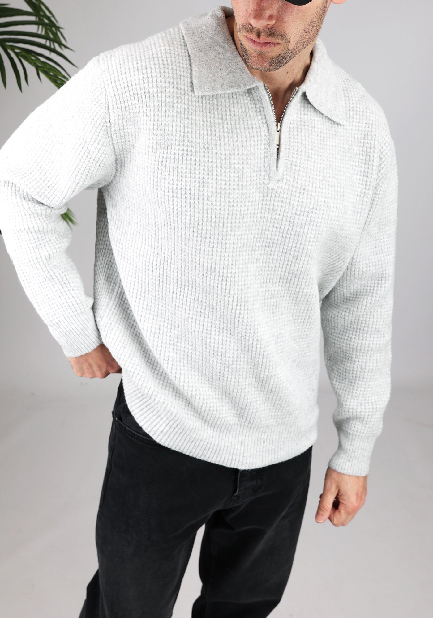 Cotton District HEAVY STRUCTURE ZIPPER  GREY