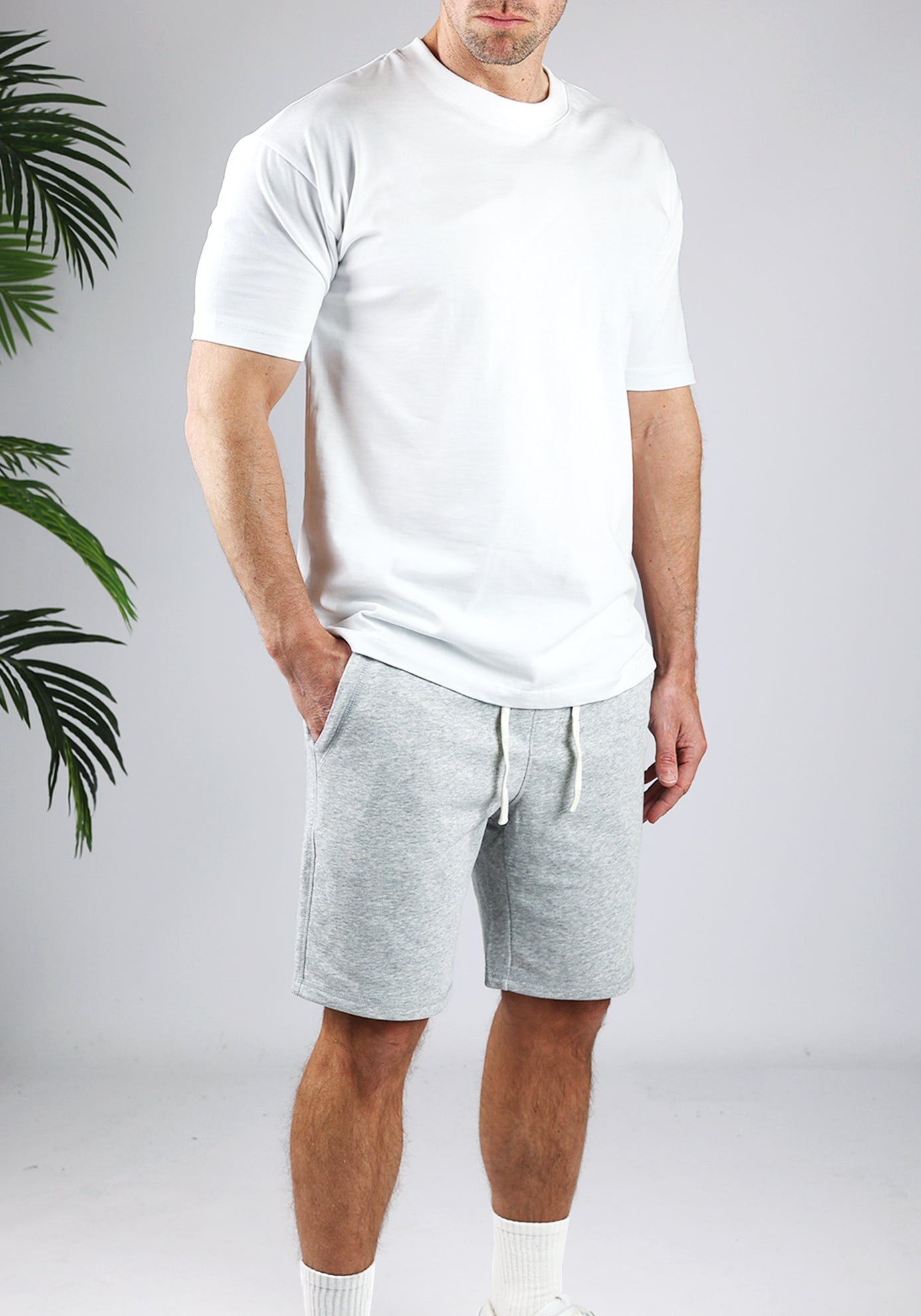 Cotton District JOG SHORTS  GREY