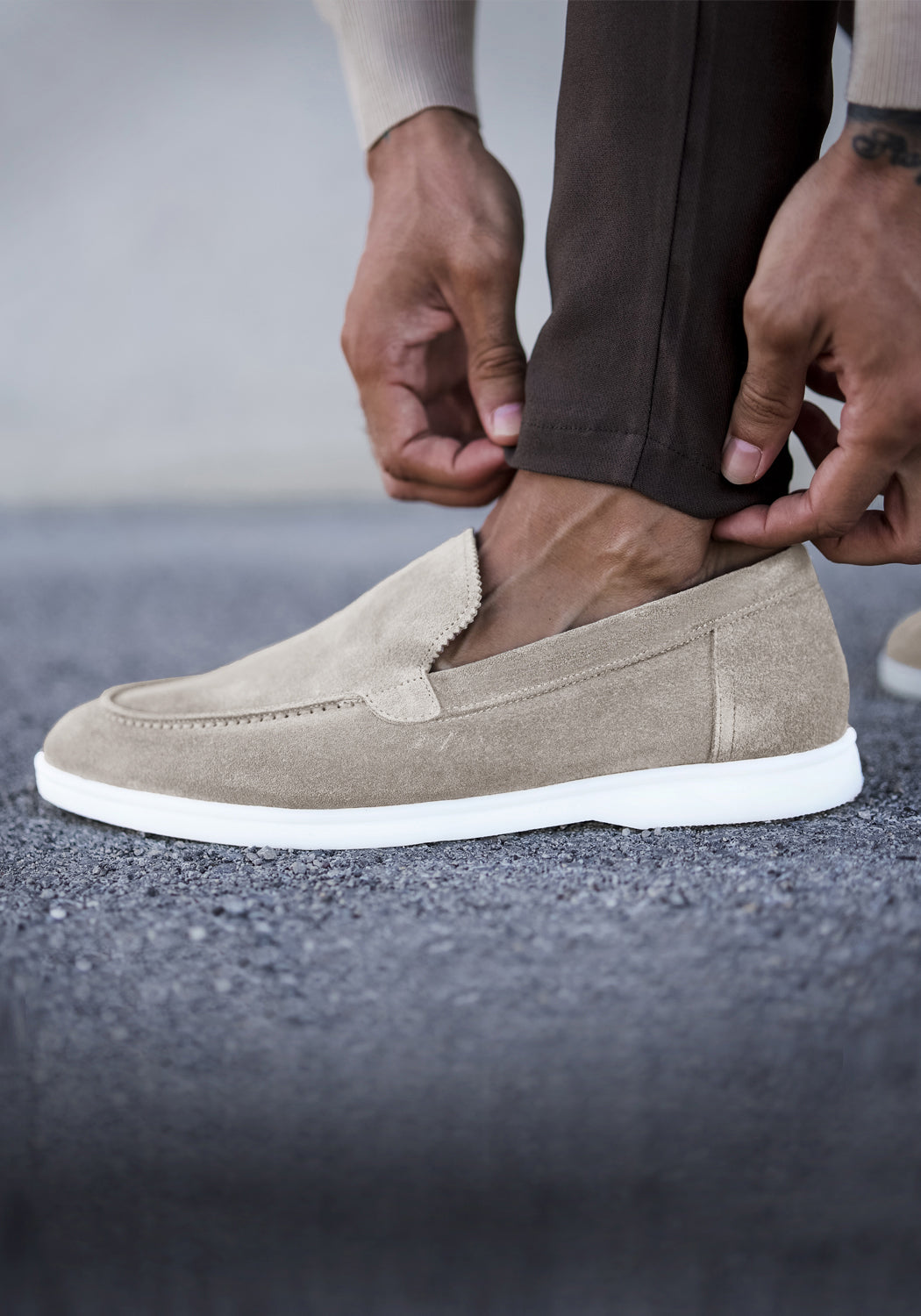Cotton District LOAFERS SUEDE LOW  SAND