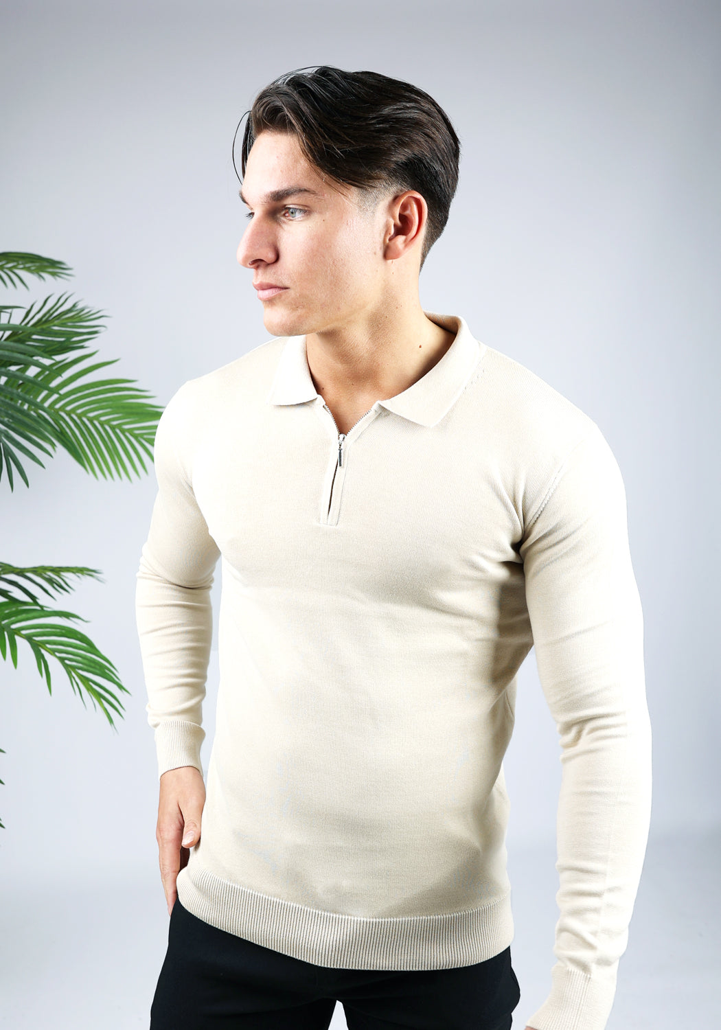 Cotton District LONGSLEEVE POLO  BEIGE