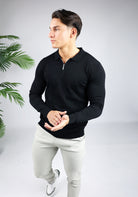 Cotton District LONGSLEEVE POLO  BLACK
