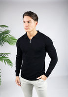 Cotton District LONGSLEEVE POLO  BLACK
