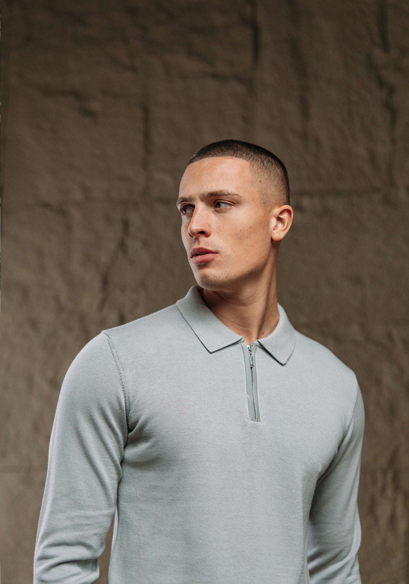 Cotton District LONGSLEEVE POLO  GREY