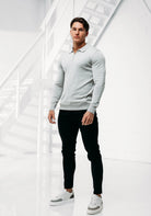 Cotton District LONGSLEEVE POLO  GREY